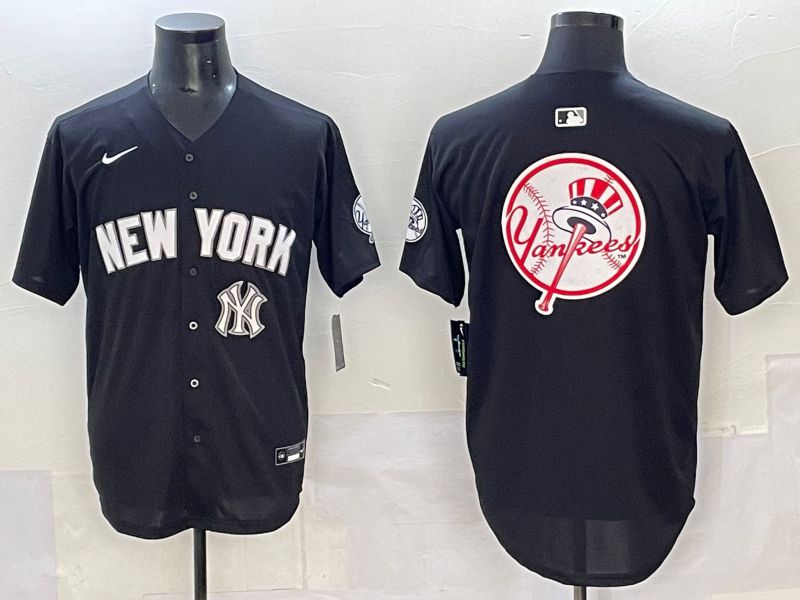 Men 2025 New York Yankees Blank Black Nike MLB Jersey style 0041